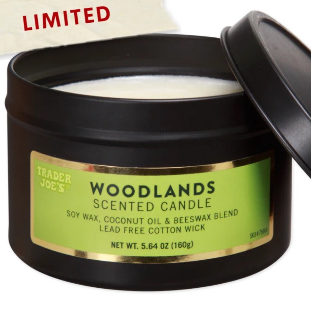 2 Pack - Trader Joe’s Woodlands Scented Candle - Black Tin - Limited - New - Picture 4 of 4